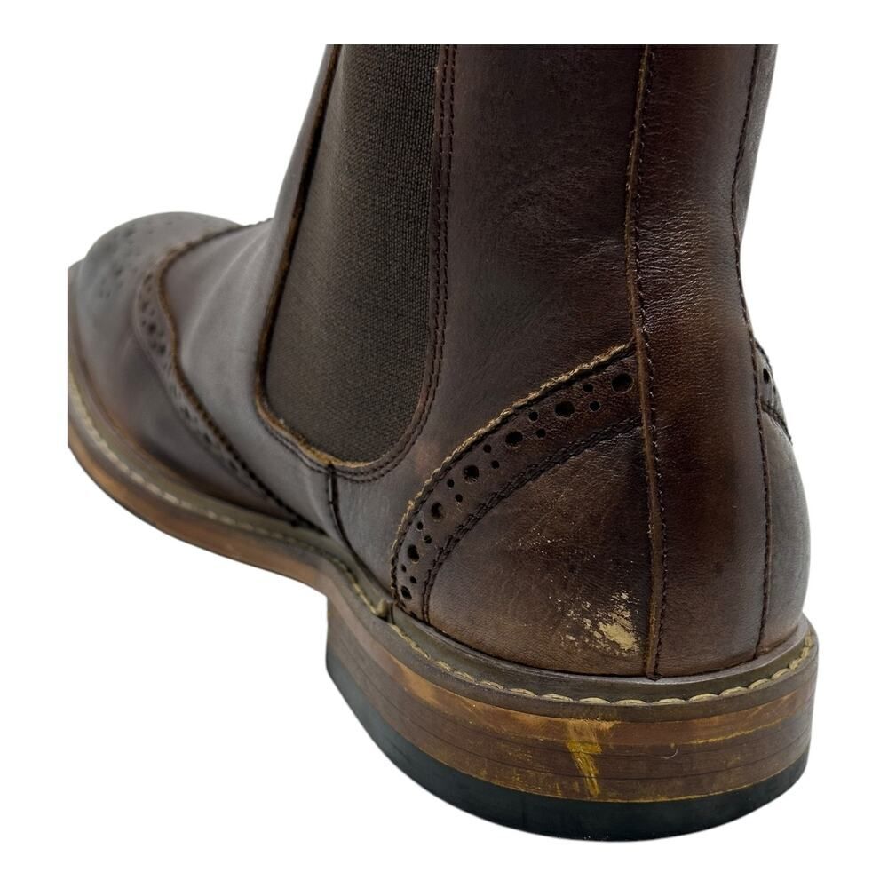 FLORSHEIM Streets WT Boot Size MENS 8M Brown Leather Wingtip Chelsea (11835-200) - Picture 5 of 15